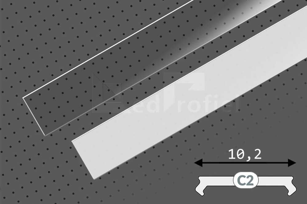 Abdeckung C2 Clickon in 1m oder 2m Länge für die Profile CONTOUR, NOVA10 und NOVA10 RS