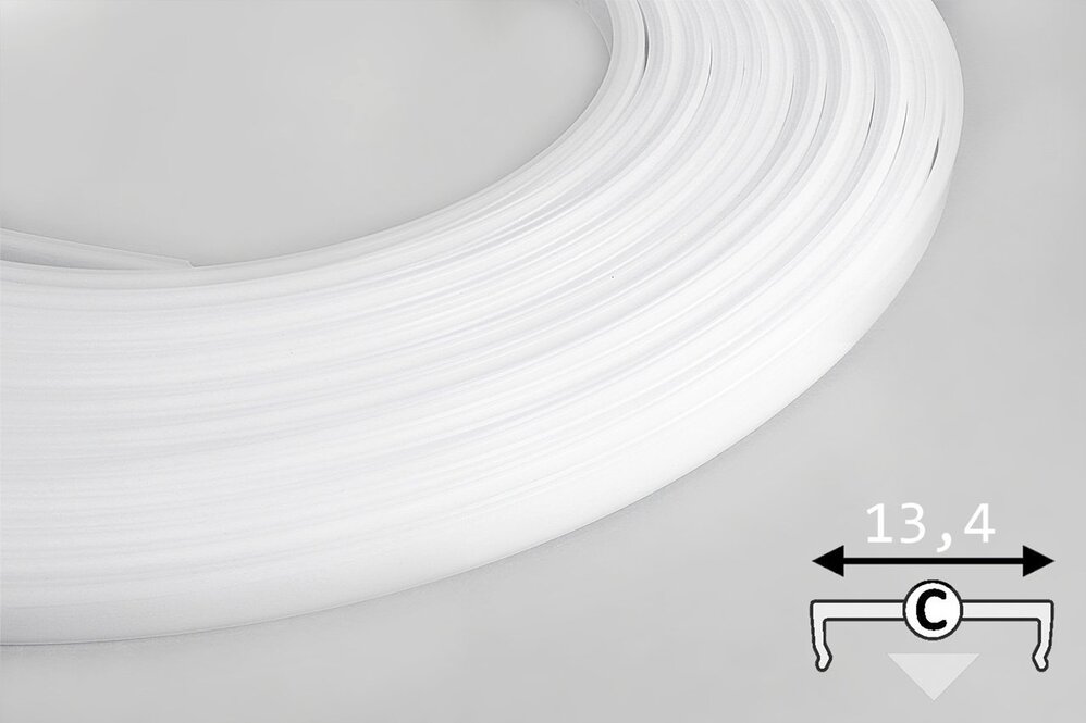 Abdeckung C Clickon - 20 Meter Rolle Milchig Weiß Opal