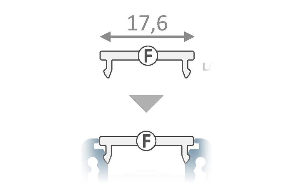 Abdeckung F Clickon - 20-Meter-Rolle für Profiltyp FLUID14, LINEA14, ANGLE14 und NOVA