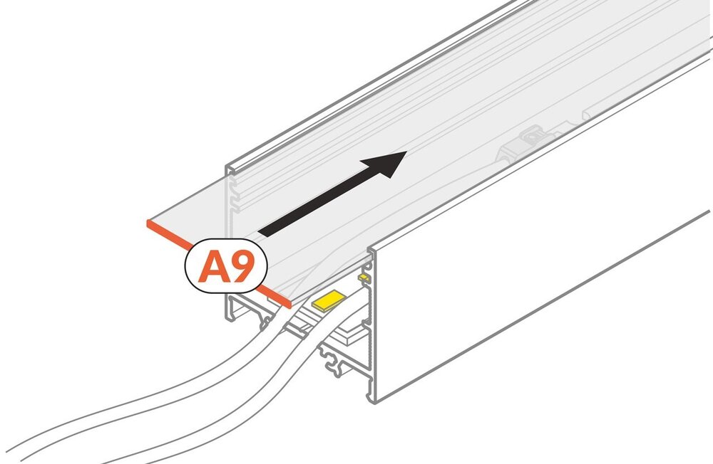 Abdeckung A9 Slide in 1m oder 2m Länge