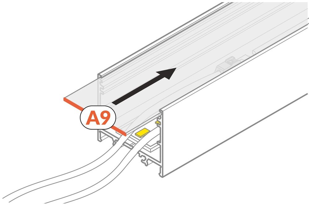 Abdeckung A9 Slide in 1m oder 2m Länge