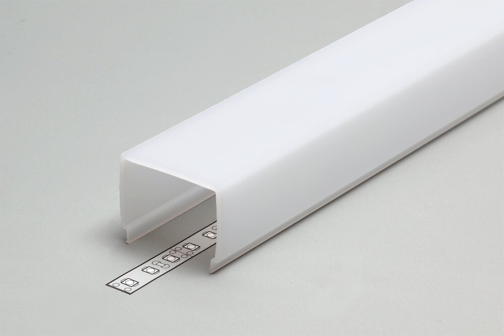 Abdeckung E9 milchig-weiße Kappe in 1m oder 2m Länge