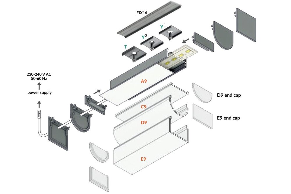 EVO301 31mm-Aufbau-LED-Profil 1m-2m
