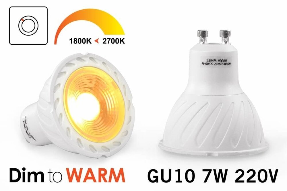 Dim2Warm 7 Watt GU10 LED-Strahler Dim to Warm