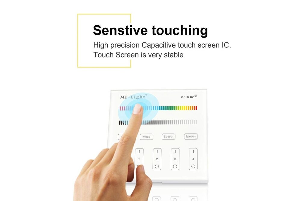 MiLight MiLight Einbau-RF-Touch-Dimmer-Panel 4-Kanal, RGBW-Beleuchtung, 220V