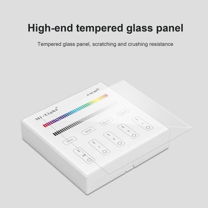 MiLight MiLight RGB / RGBW Touch Wall Controller Aufputz, 4-Zonen, RF, 2xAAA Batterie