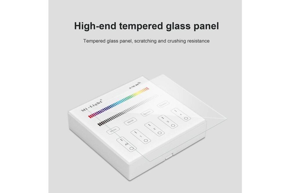 MiLight MiLight RGB / RGBW Touch Wall Controller Aufputz, 4-Zonen, RF, 2xAAA Batterie