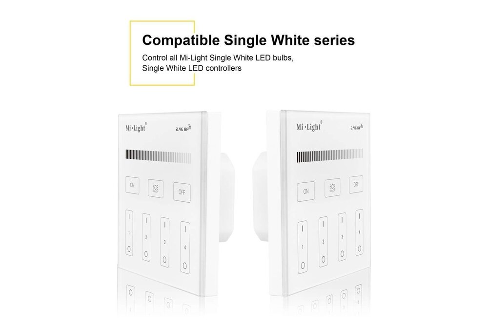 MiLight Mi-Light Einbau-RF-Touch-Dimmer-Panel 4-Kanal, weiße Beleuchtung 220V