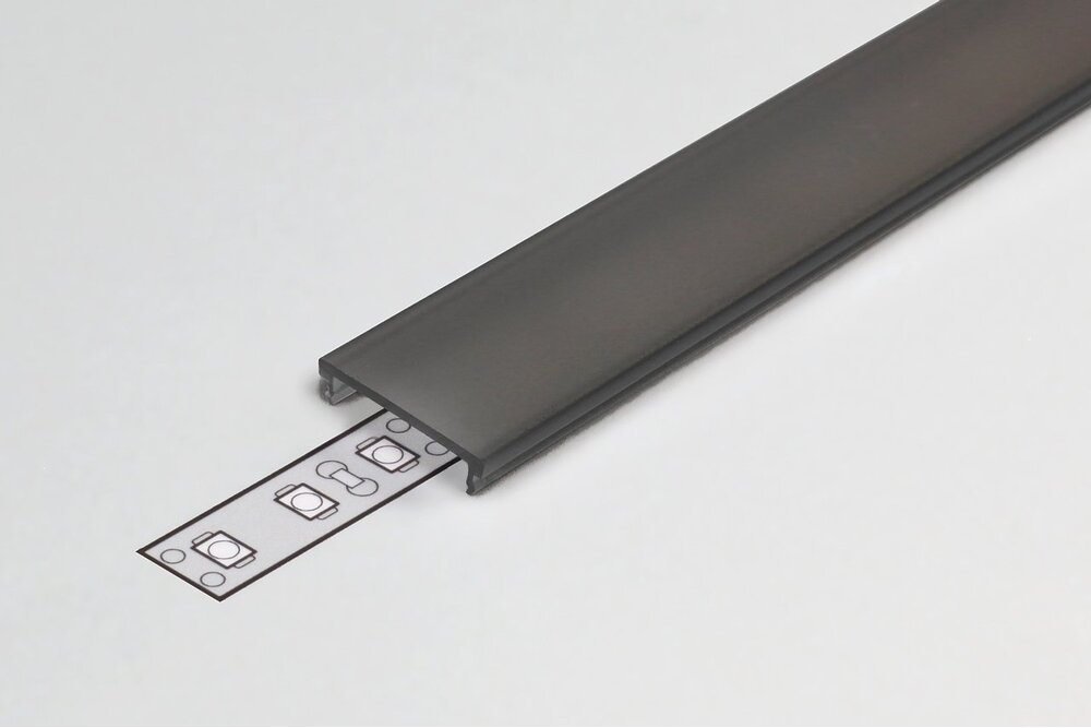 Abdeckung F Clickon Black in 1m oder 2m Länge für Profiltyp FLUID14, LINEA14, ANGLE14 und NOVA