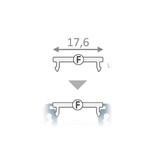 Abdeckung F Clickon Black in 1m oder 2m Länge für Profiltyp FLUID14, LINEA14, ANGLE14 und NOVA