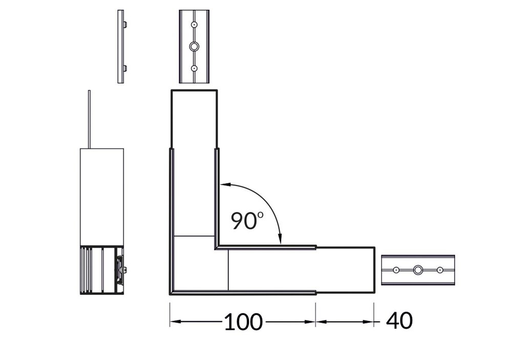 90°-Eckverbinder für EVO302-LED-Profil