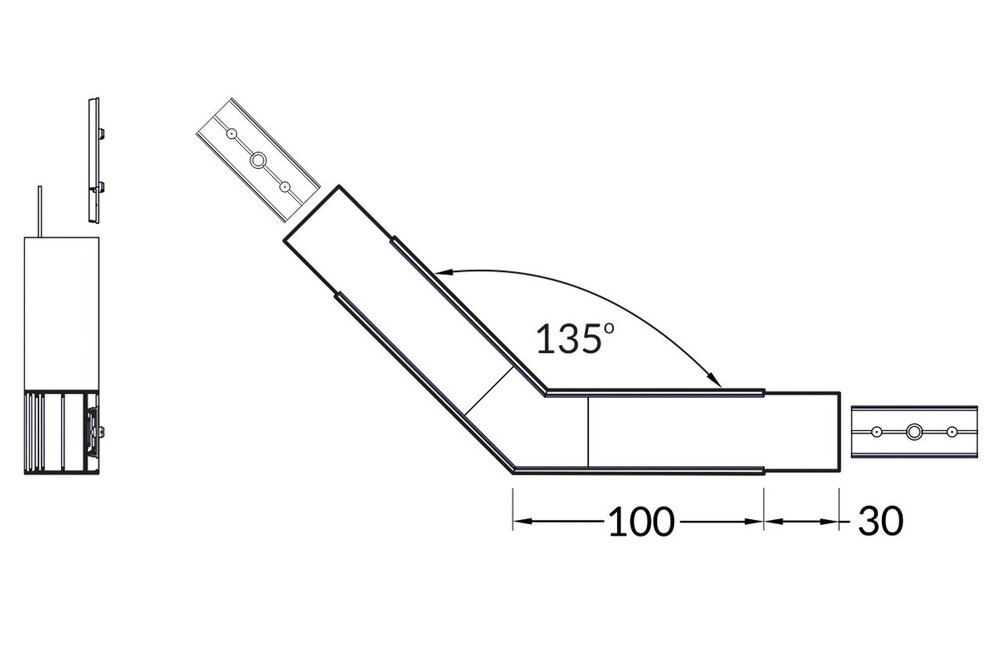 135°-Eckverbinder für EVO302-LED-Profil