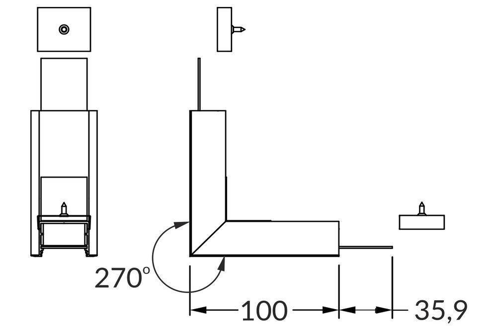 Eckverbinder 90°-Außenecke für EVO302 LED-Profil