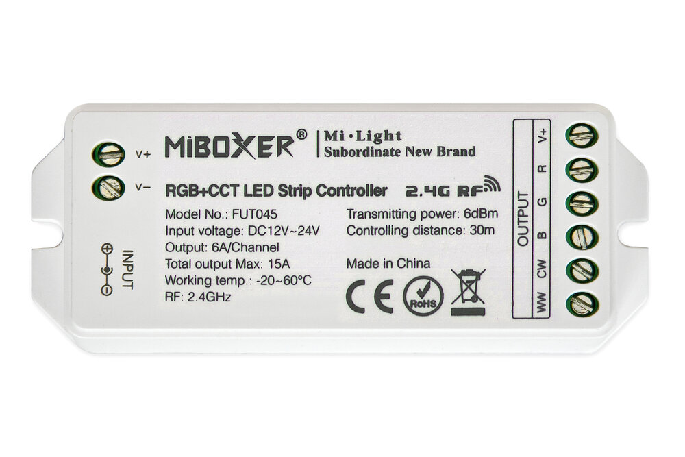 MiLight RGBWW / RGB+CCT LED-Streifensteuerung 12-24V, 15A (lose)
