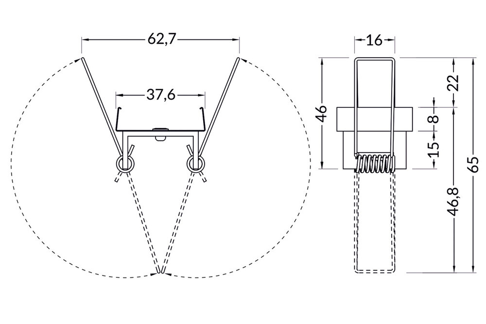 Halter Typ U9 mit Reibungsfedern