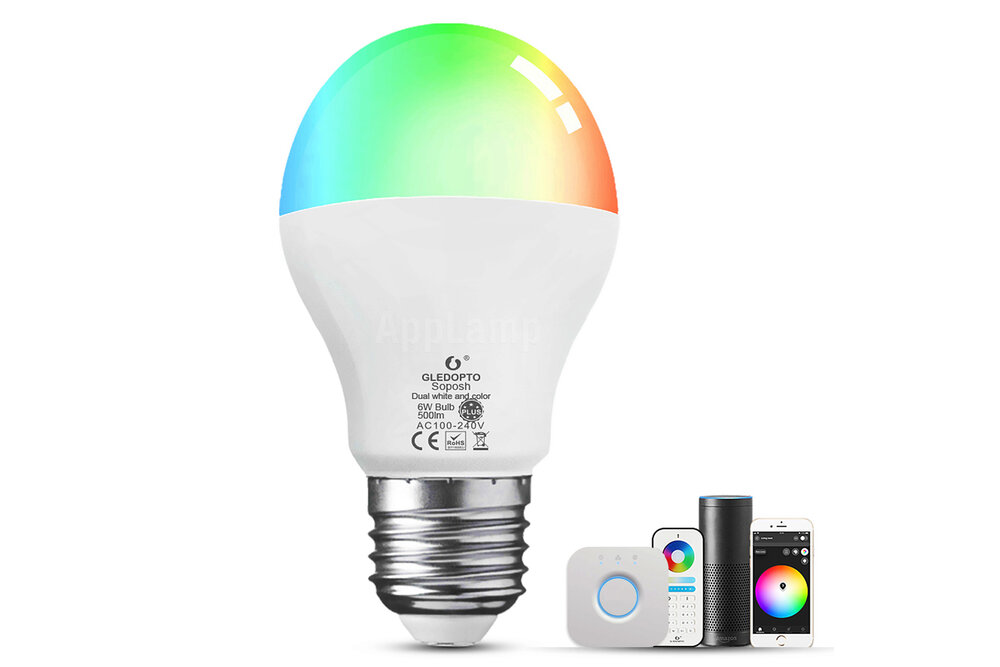 GLEDOPTO GLEDOPTO Zigbee 6 Watt Farbe+Dual Weiß | E27 6W 230V | ZLL Mesh | GL-B007ZS