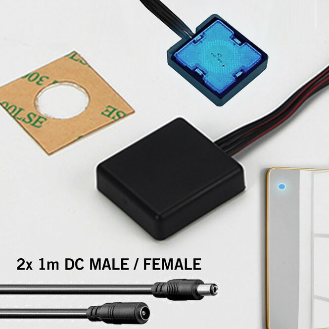 Touch LED Dimmschalter für Spiegel - mit blauer LED