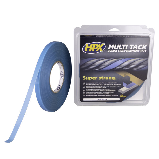 HPX doppelseitiges Klebeband | 12mm x 25m | Extra stark | Innen & Außen | Halbtransparent - PA1225