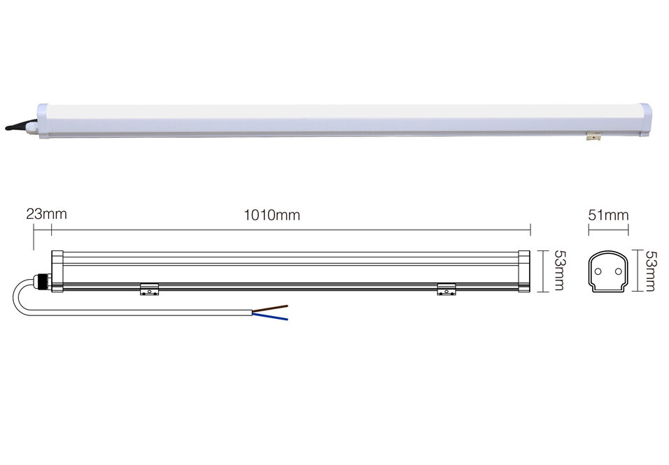 MiLight Miboxer Linearer Lichtbalken RGB+Dual Weiß Lichtbalken - IP66 - 18Watt - 220Volt - 100CM
