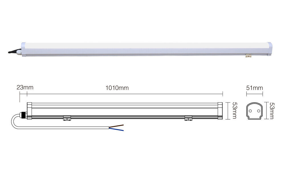 MiLight Miboxer Linearer Lichtbalken RGB+Dual Weiß Lichtbalken - IP66 - 18Watt - 220Volt - 100CM