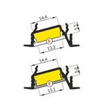 LINEA14 DL 14mm Versenktes Led-Profil 1m-2m