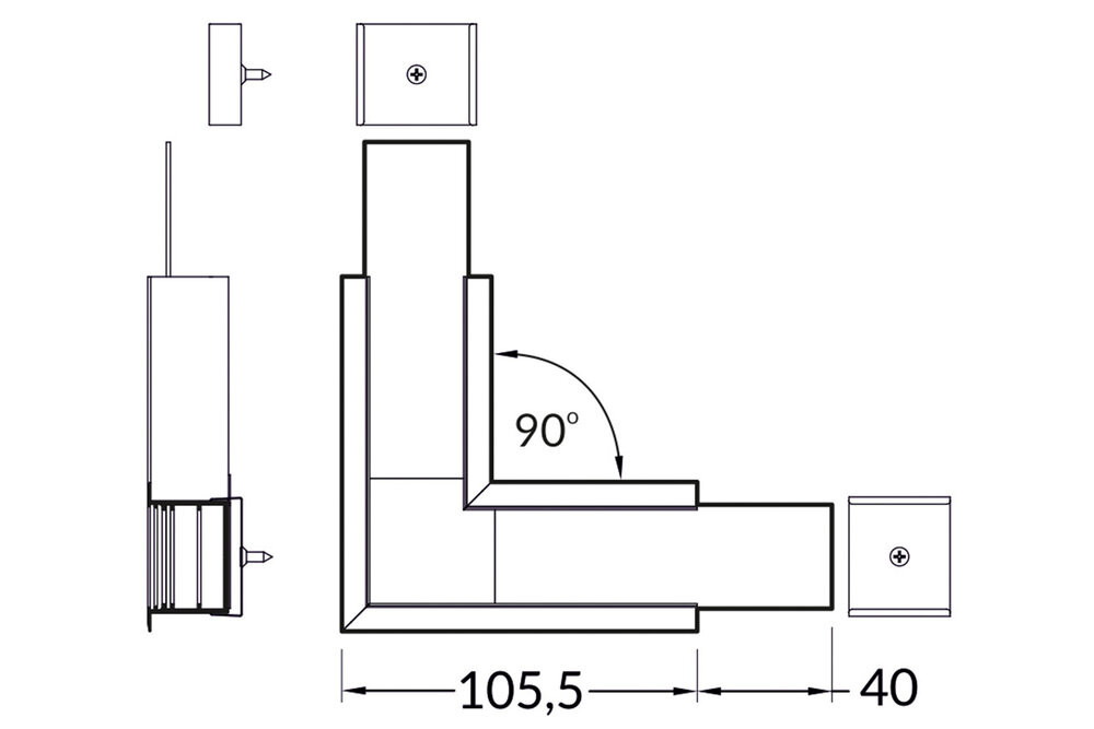 90°-Eckverbinder für EVO307-LED-Profil