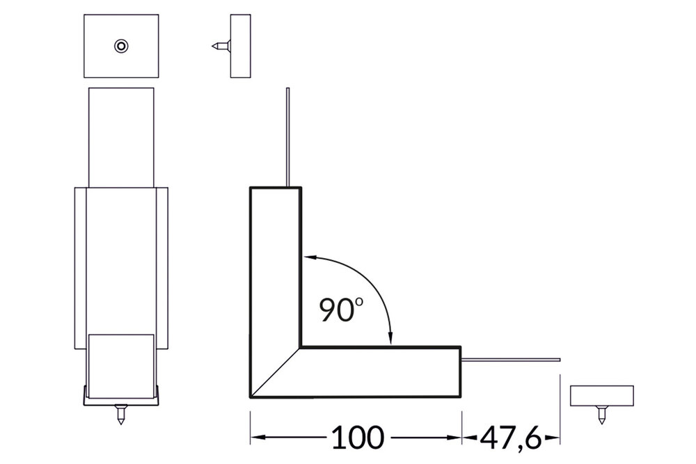 Eckverbinder 90° Innenecke für EVO307 LED-Profil