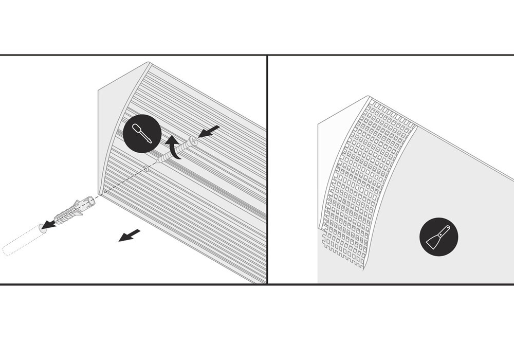 CURVA 12mm Aufbau Led Profil - Stuc trim indirekte Beleuchtung.