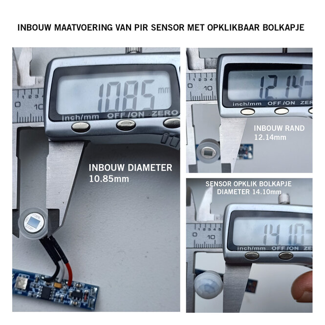 LED-PIR-Bewegungssensor <=2m | 6~70s | 8A 12V-24V | versenktes LED-Profil