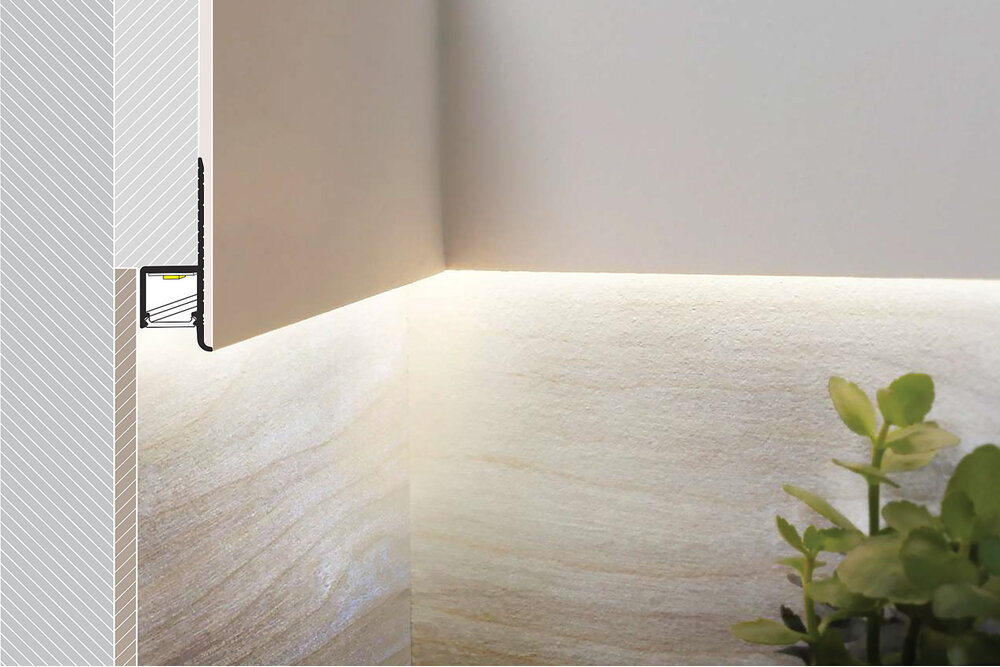 Flux TS 10mm versenktes Led Profil für Gipskarton und Stuck