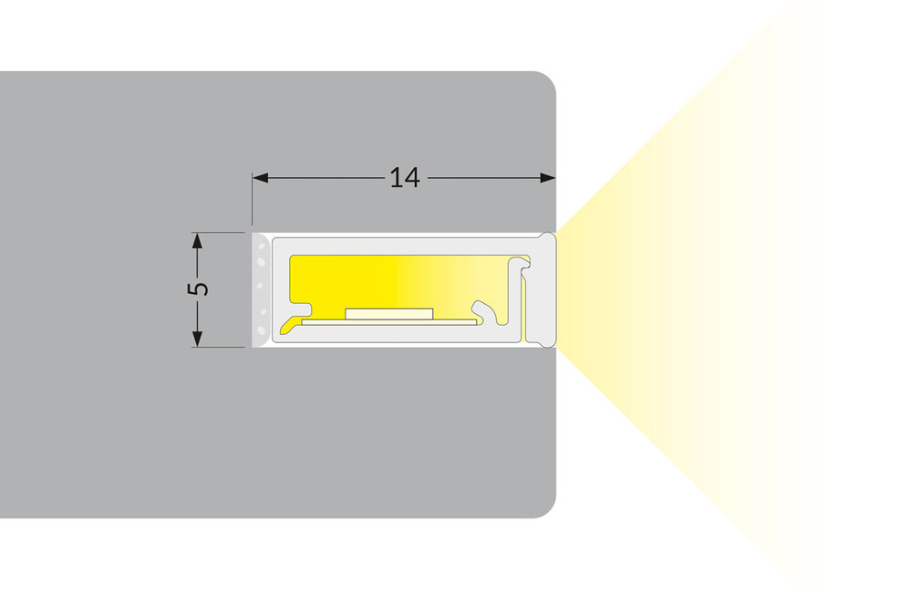 FLEX 8mm Led-Profil eingelassen 1m-2m