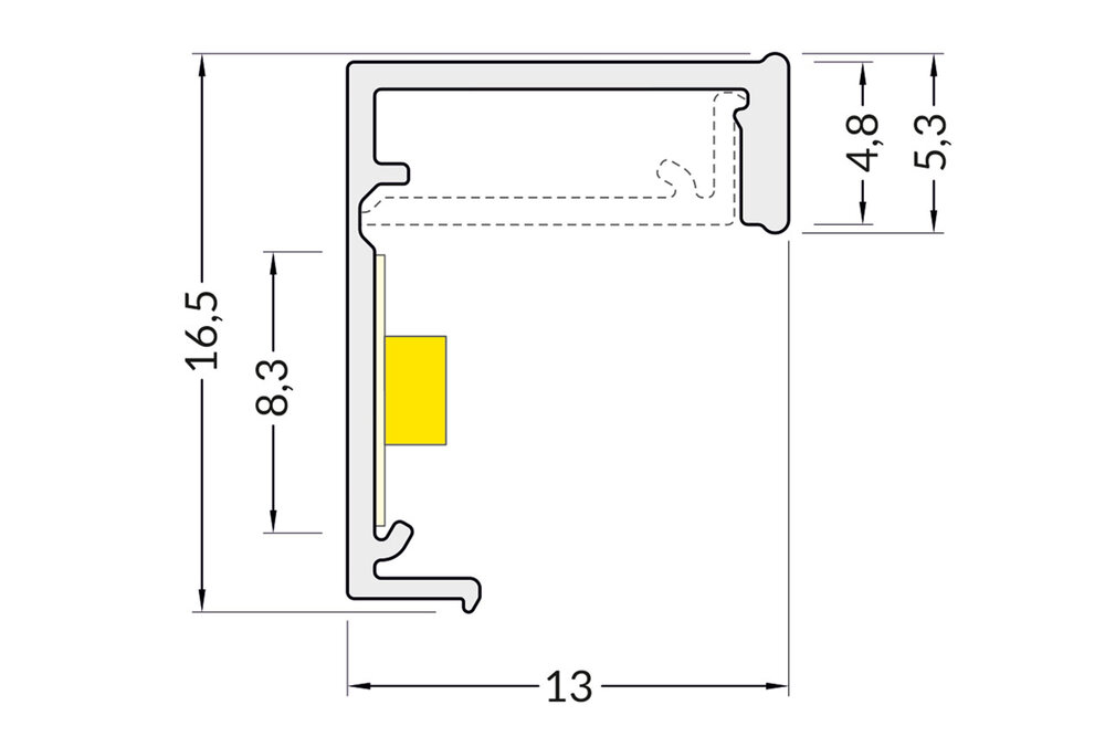 FLEX 8mm Led-Profil eingelassen 1m-2m