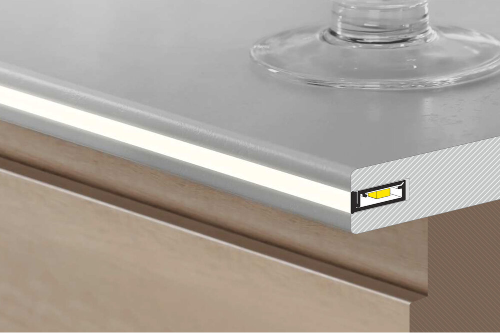 FLEX 8mm Led-Profil eingelassen 1m-2m