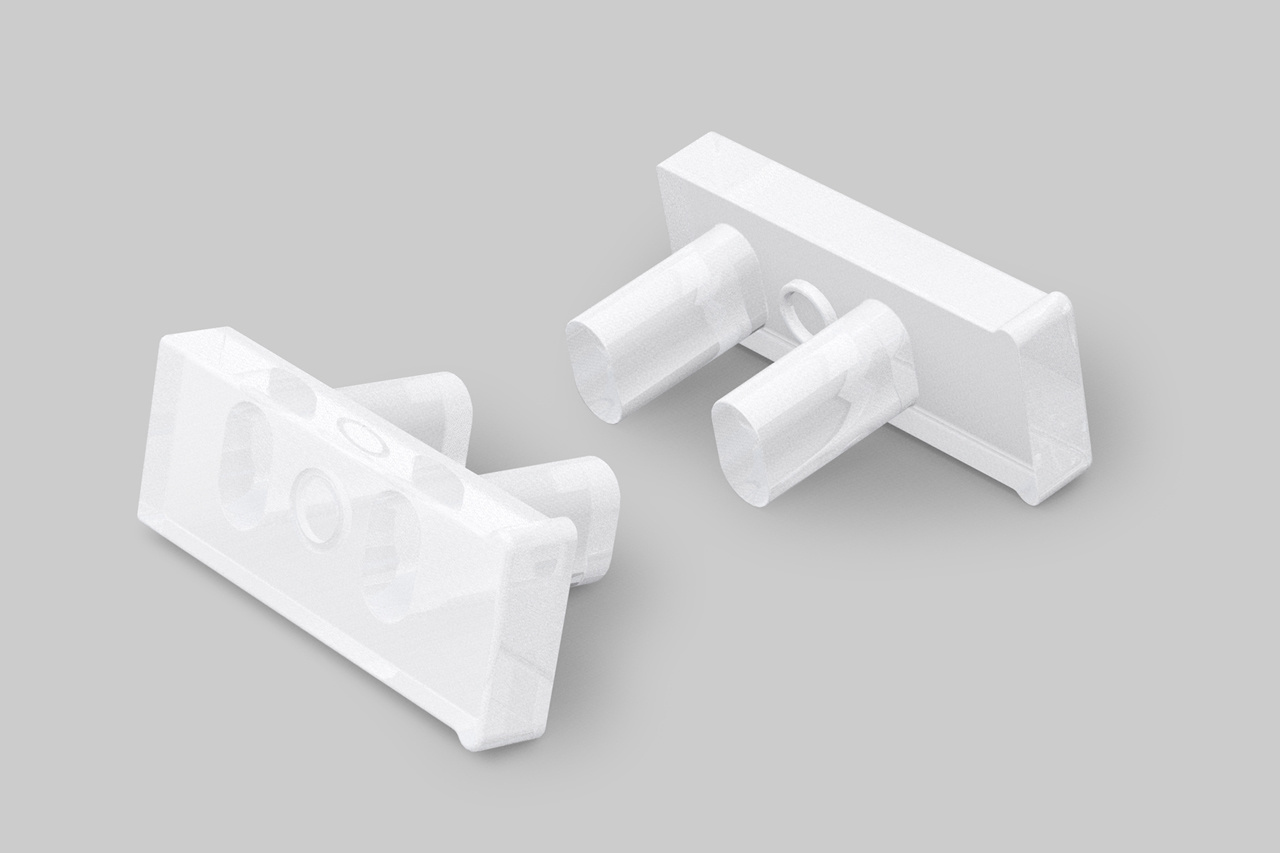 FLEX8-Endkappen. 2er-Satz, transluzent