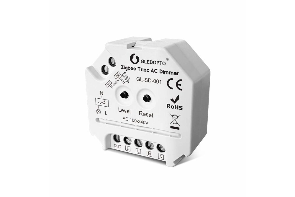 GLEDOPTO Gledopto Zigbee 230 VoltTriac Dimmermodul 400W für Halogen- und dimmbare LED-Lampen oder Netzteile)