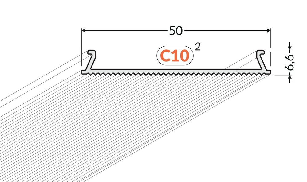 Abdeckung C10 Spot 60° Clickon | Abstrahlwinkel 60°, Länge 1m oder 2m