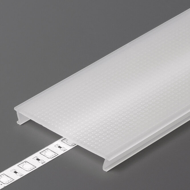 Abdeckung C10 Opal prismatisch Clickon | Gleichmäßige Lichtverteilung, Länge 1m oder 2m