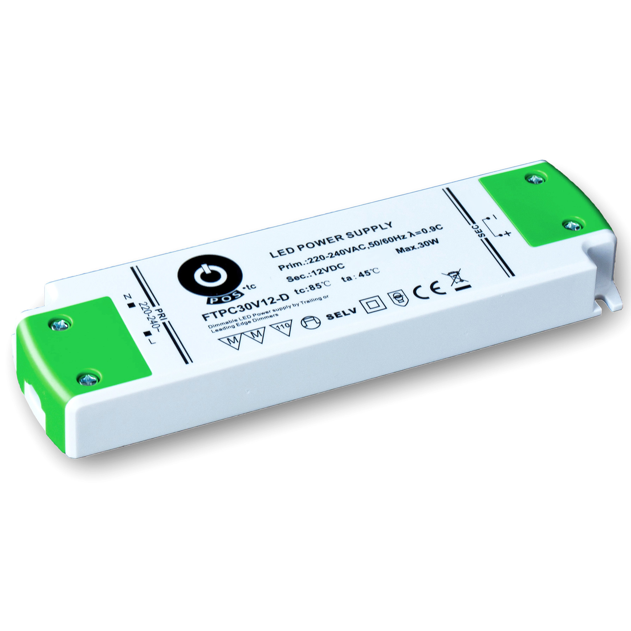 POS-POWER Kompaktes dimmbares Netzteil DC 12 Volt 30 Watt 2,5 Ampere