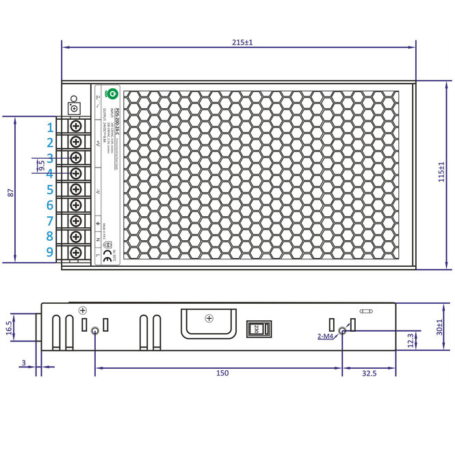 POS-POWER Kompaktes Schaltnetzteil DC 24 Volt 200 Watt 8,8 Amp
