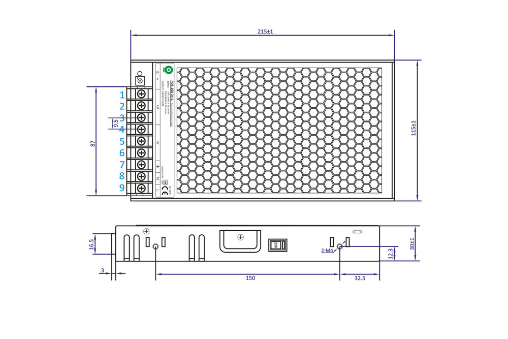POS-POWER Kompaktes Schaltnetzteil DC 24 Volt 200 Watt 8,8 Amp