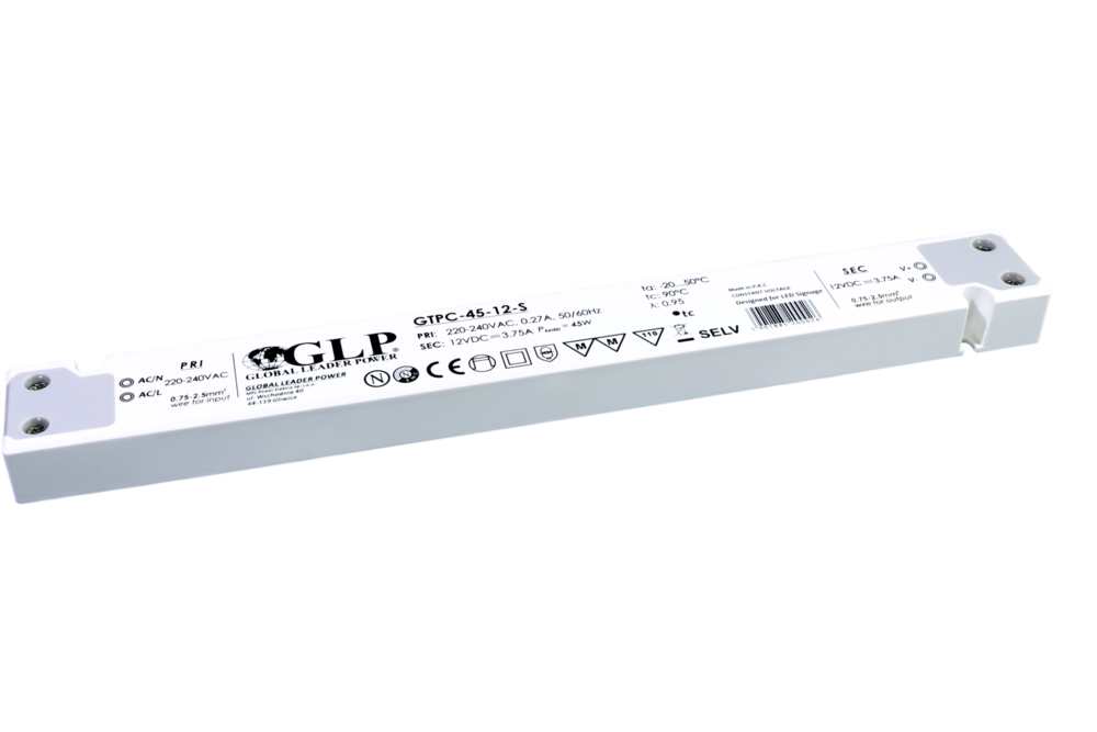 GLP Ultradünnes Konstantspannungs-Netzteil DC 24 Volt 45 Watt 1,87 Ampere mit PFC-Regelung