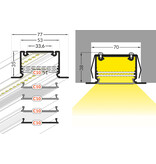 LUMAX503 53mm versenktes Led-Profil 1m-2m