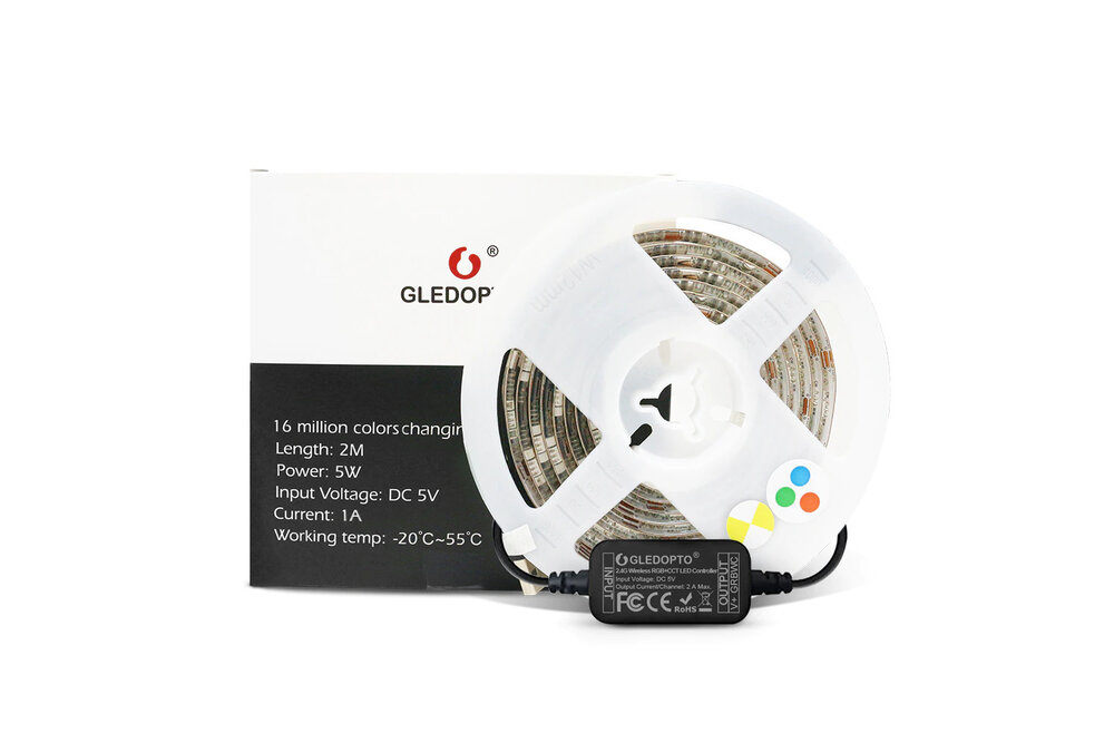 GLEDOPTO GLEDOPTO 5W USB RGB + CCT 2M LED-Streifen Licht 5V GL-MC-001S