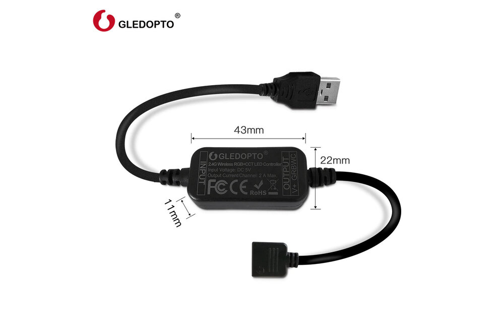 GLEDOPTO GLEDOPTO 5W USB RGB + CCT 2M LED-Streifen Licht 5V GL-MC-001S