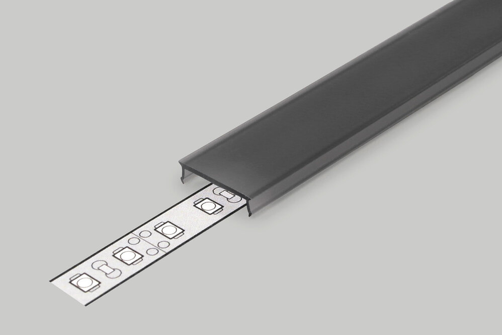 Abdeckung C3 Clickon Black in 1m oder 2m Länge für LED-Profil OMNI14, NOVA16 und NOVA16 RS