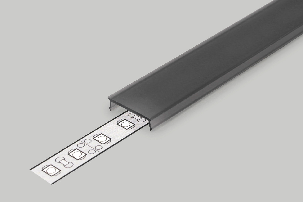 Abdeckung C3 Clickon Black in 1m oder 2m Länge für LED-Profil OMNI14, NOVA16 und NOVA16 RS