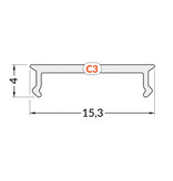 Abdeckung C3 Clickon Black in 1m oder 2m Länge für LED-Profil OMNI14, NOVA16 und NOVA16 RS