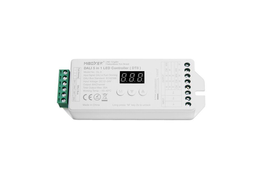 MiLight DALI DL-X DT8 5 in 1 Einfarbig/Dual White/RGB/RGBW/RGB+CCT Dali-Controller 5x6A