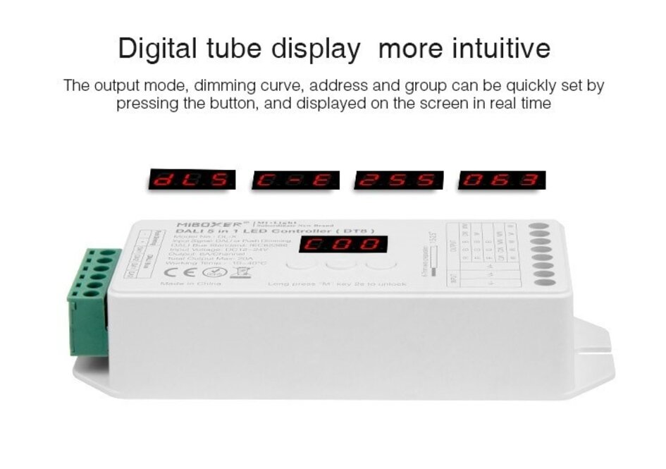MiLight DALI DL-X DT8 5 in 1 Einfarbig/Dual White/RGB/RGBW/RGB+CCT Dali-Controller 5x6A