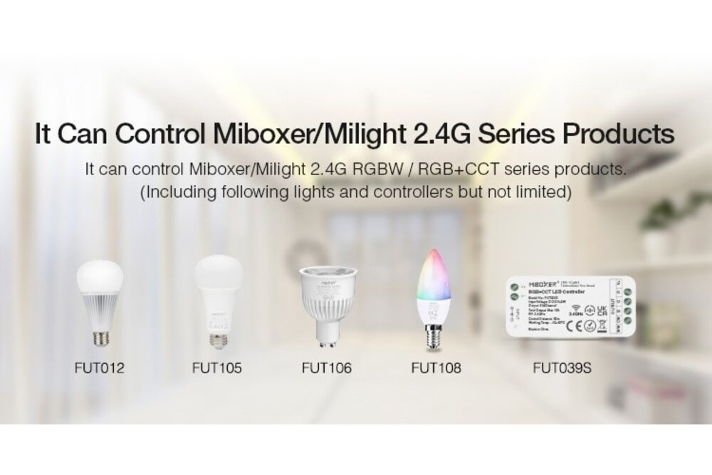MiLight MiLight 2.4G Regenbogen-Fernbedienung RGB/RGBW/RGB+CCT, AAA-Batterien